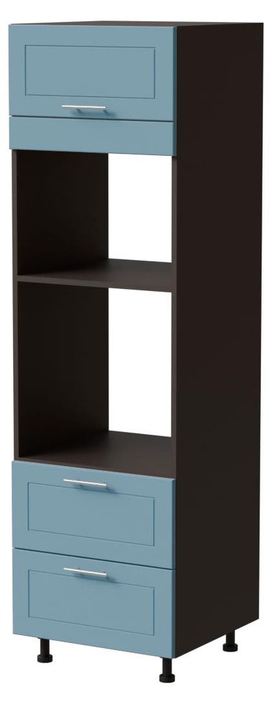 Backofenumbauschrank BARI 60x207cm lackiert Ausführung wählbar BA-D14/RU/2 - 284,RAL 5024 pastellblau matt,lava