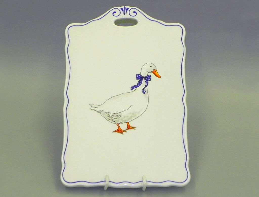 Deska do krojenia z uchwytem 27 cm, gęś, czeska porcelana, Zdjęcie produktu 