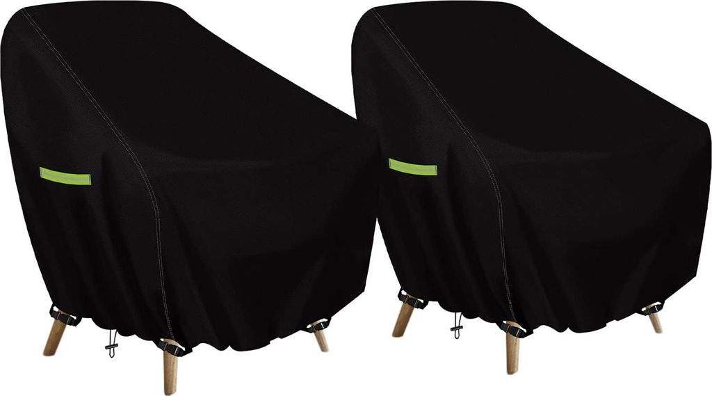2 Stück 89 x 97 x 74 cm, Schutzhülle für Sessel, 420D-Abdeckung für Gartenstühle mit Schnalle, wasserdicht, winterfest, Abdeckplane, anti-UV-B...