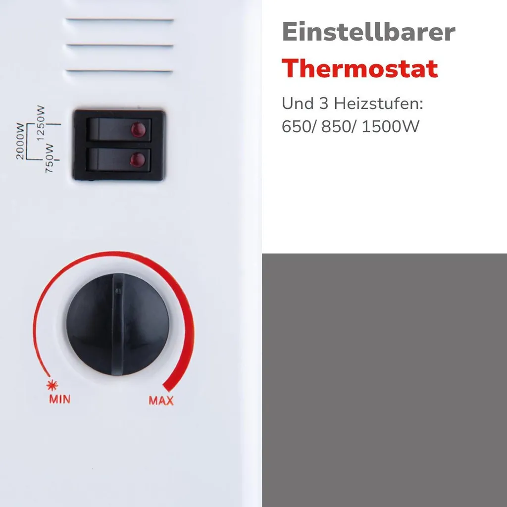 Radiatore Elettrico Alpina 1500W Bianco - Efficienza e Calore Rapido - 5