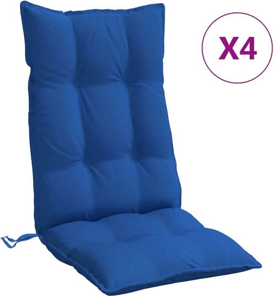 Hochlehner-Auflagen 4 Stk. Königsblau Oxford-Gewebe
