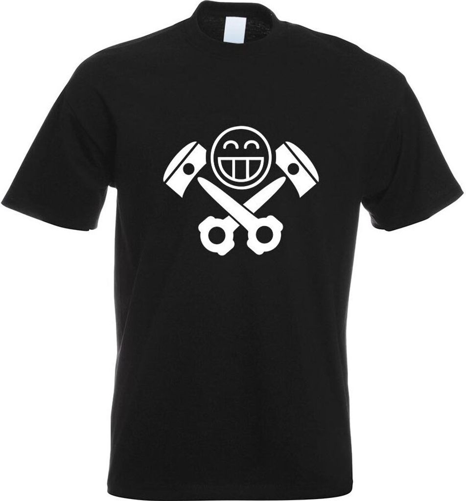 Kiwistar - T-Shirt - schwarz - Kolben Skull Motiv Bedruckt Funshirt Design Print - mit Motiv Bedruckt - Funshirt Design - Sport - Freizeit - Herren...