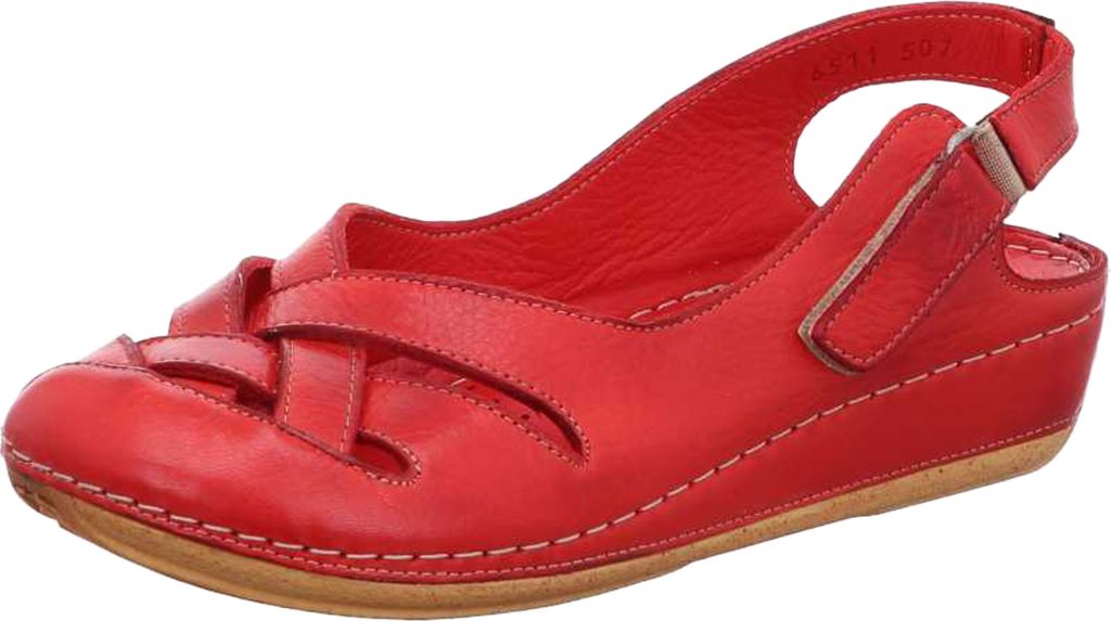 Gemini Damen Sandale Cutouts Leder Slingback 336511-02, Größe:39 EU, Farbe:Rot