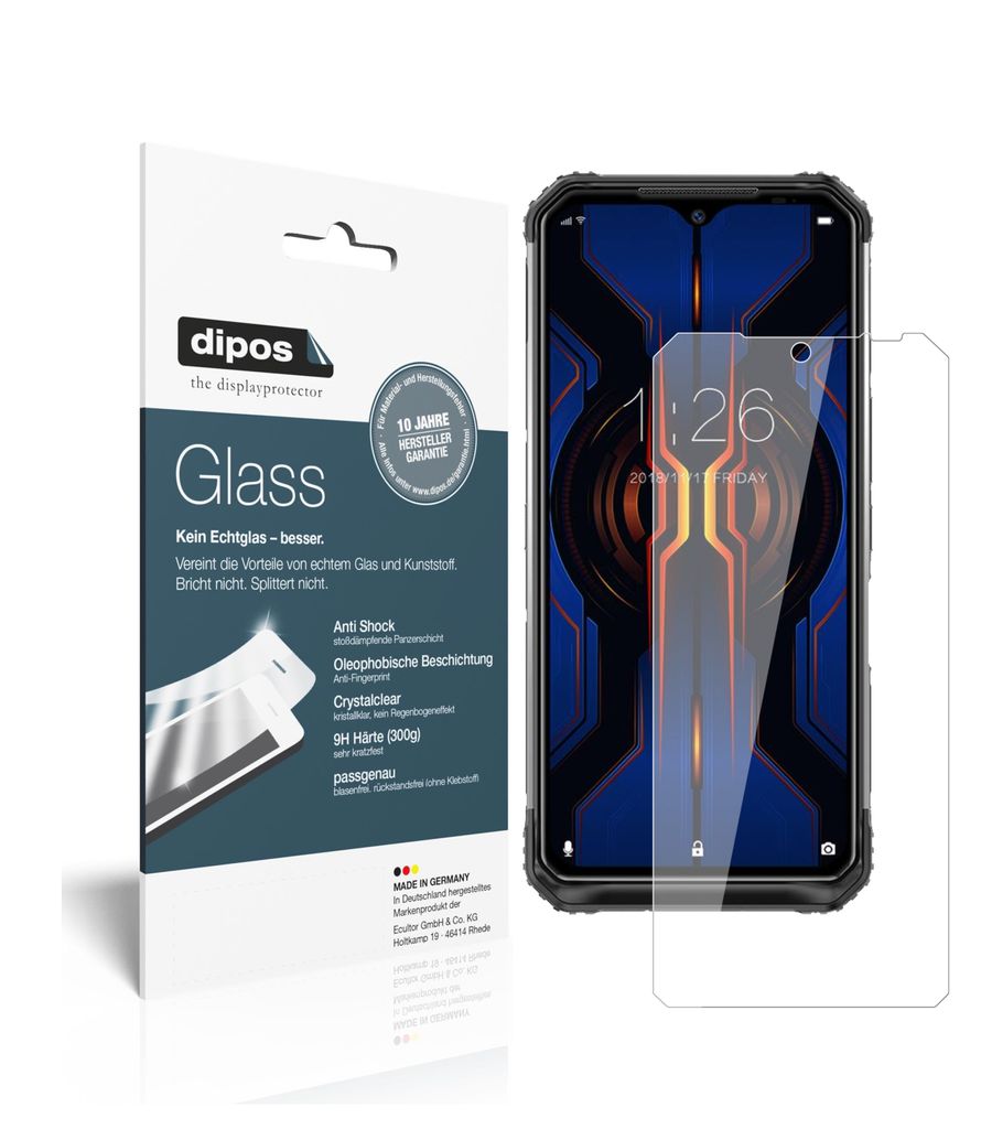 1x Schutzfolie für Doogee S95 Pro - Anti-Shock 9H Folie dipos Glass Kunststoffglas