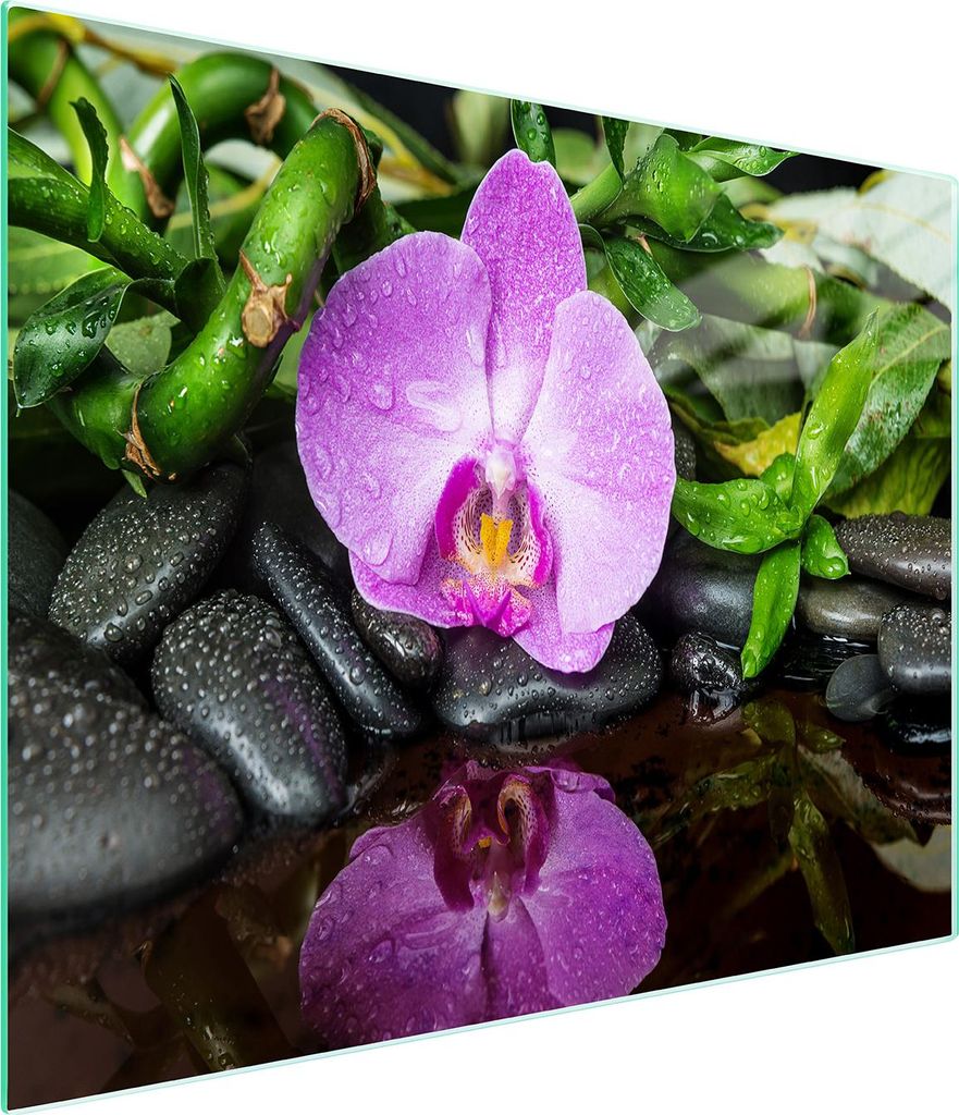 Glasschneidebrett 52x30 Orchidee