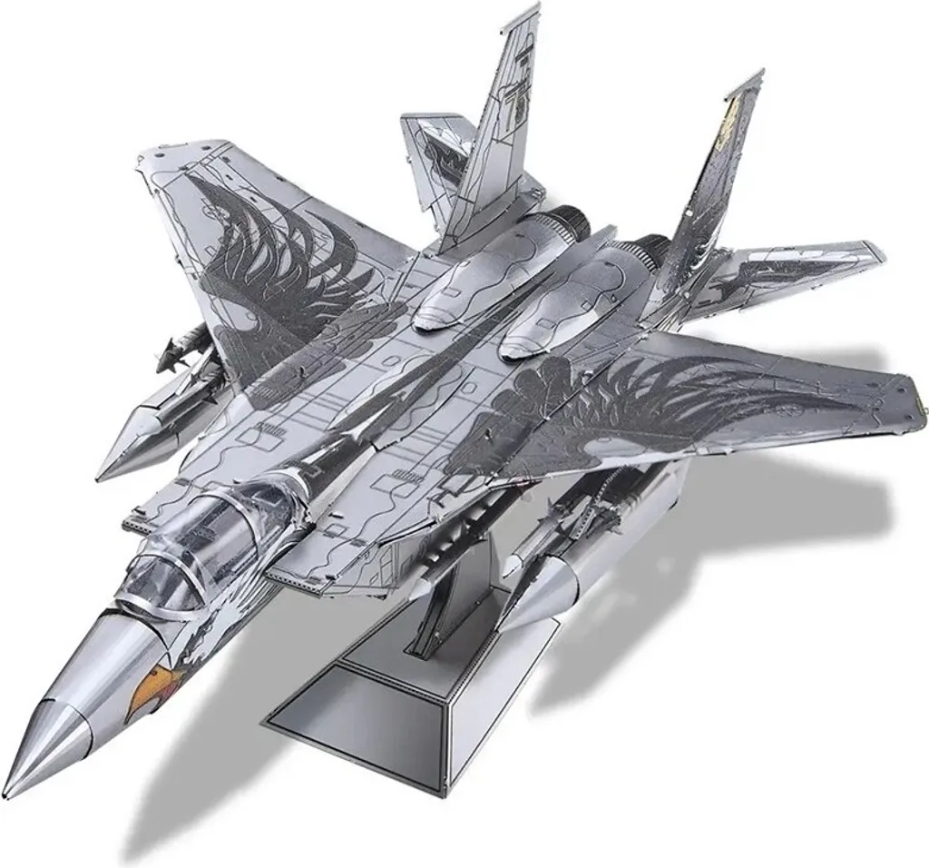 Puzzle 3D F-15 en Métal Gravé Découpe Laser Kit Modélisme Miniature