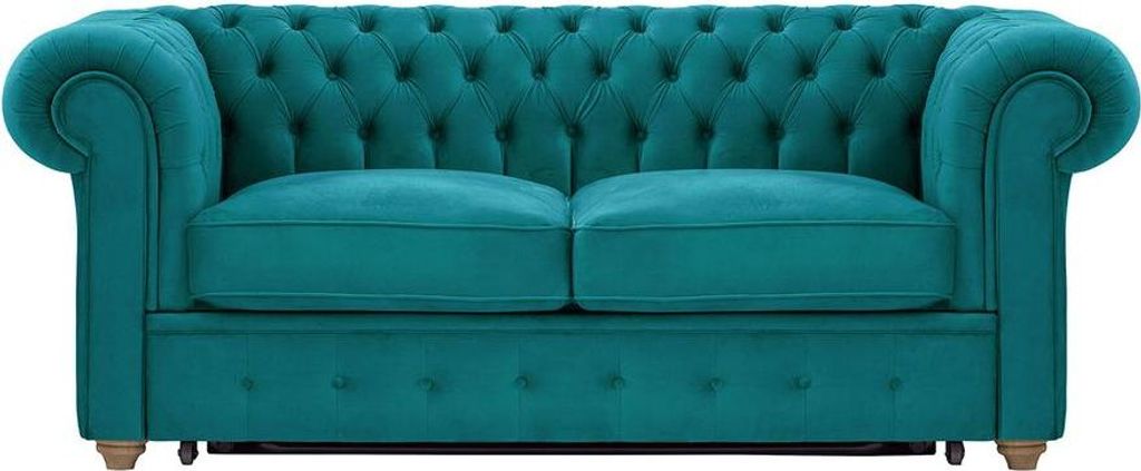 2-Sitzer Schlafsofa Chesterfield Max Borneo-Velluto 36-wax black