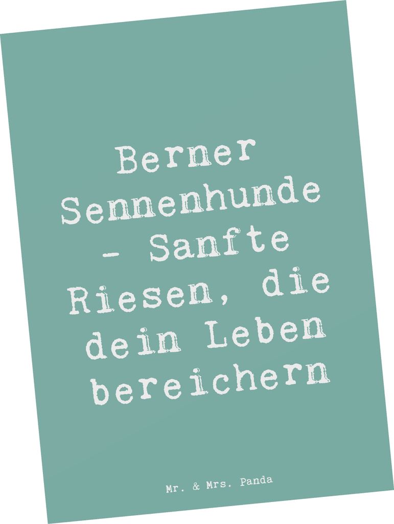Mr. & Mrs. Panda Postkarte Spruch Berner Sennenhund Freude - Meeresbrise - Geschenk, Hund, Familienmitglieder, Grußkarte, Ansichtskarten, idealer ...