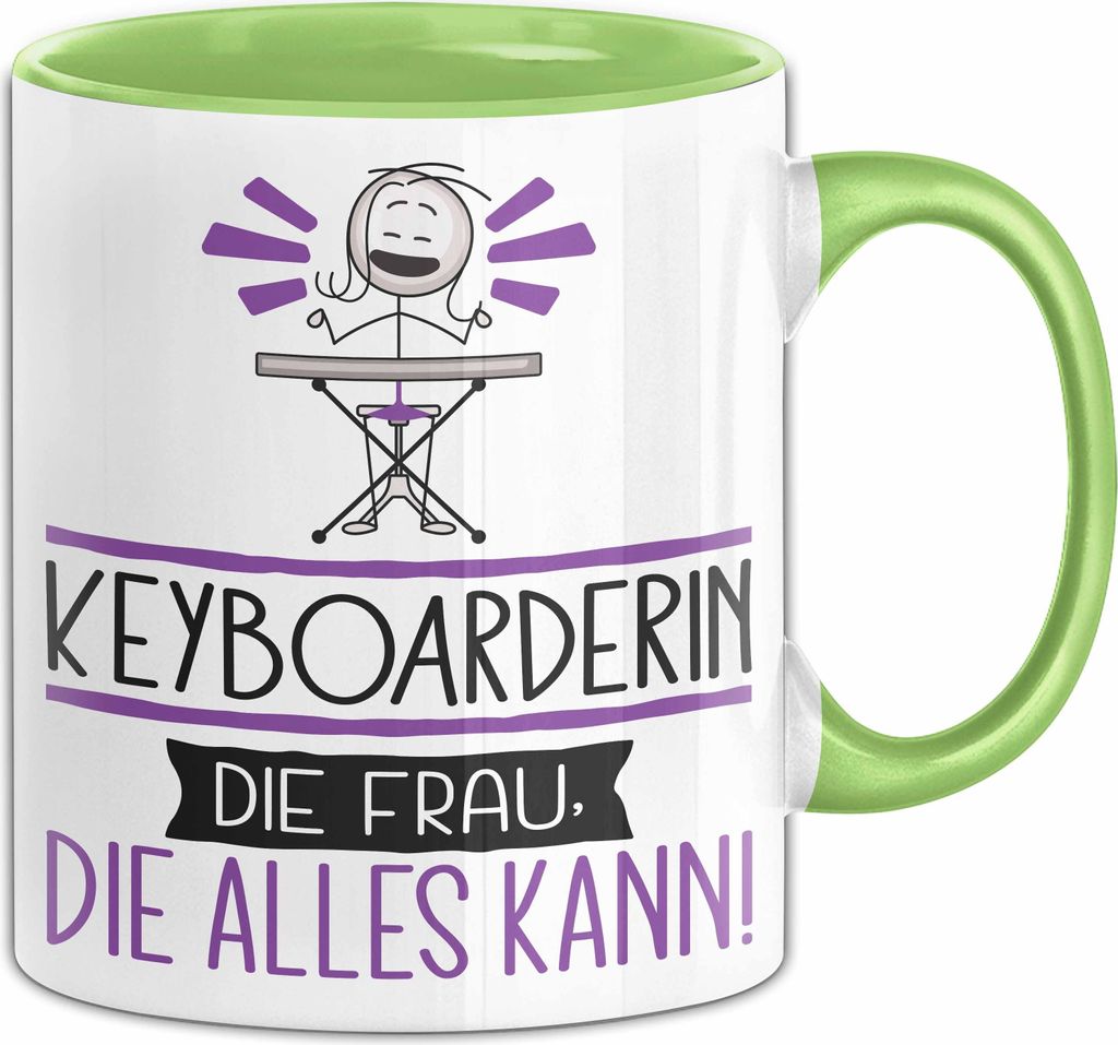 Keyboarderin Geschenk Tasse Becher Die Frau Die Allen Kann Geschenkidee für eine Keyboarderin Lustig (Grün)