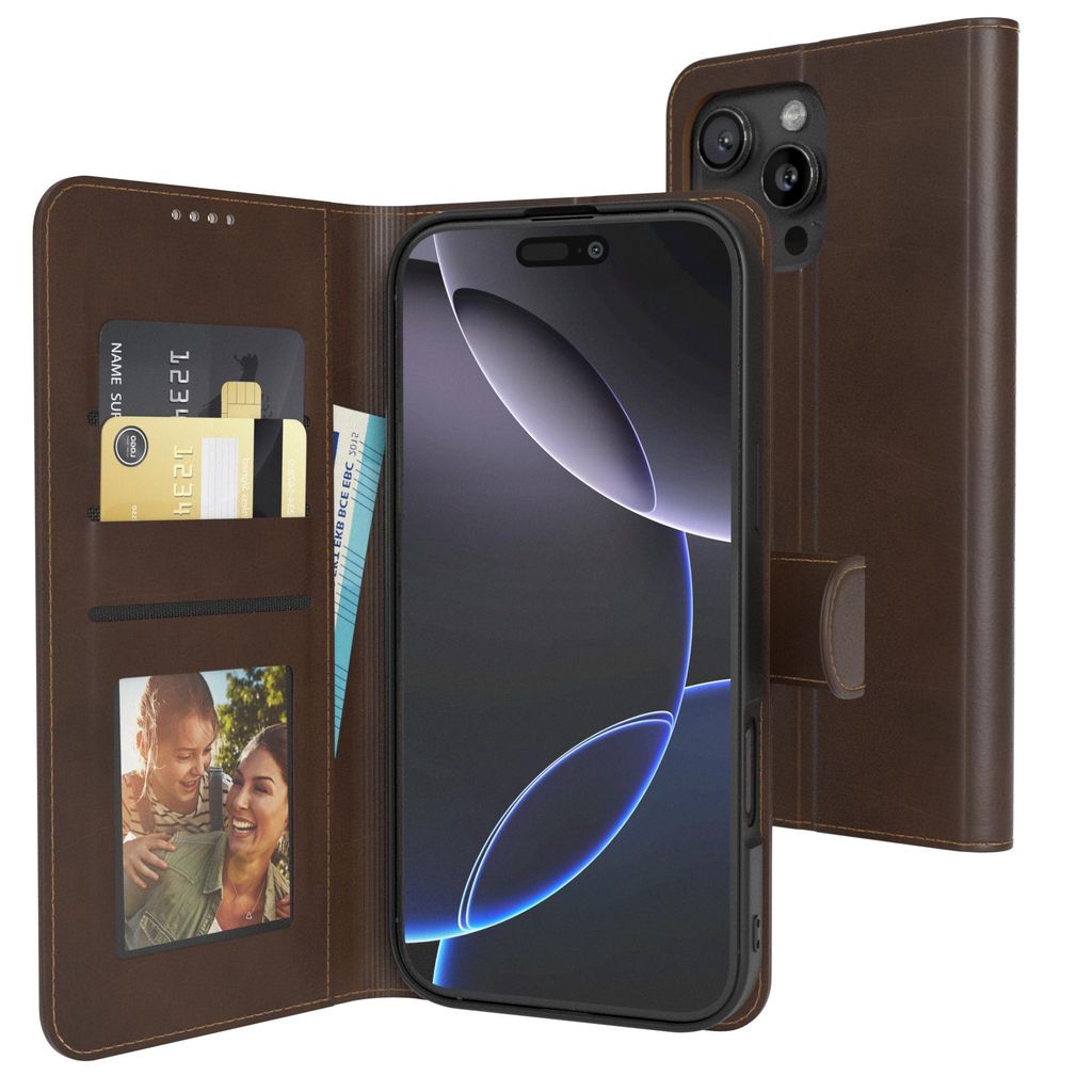 EAZY CASE Business Hülle für Apple iPhone 16 Pro Max klappbar, Premium Kunstleder Handyhülle mit Kartenfach