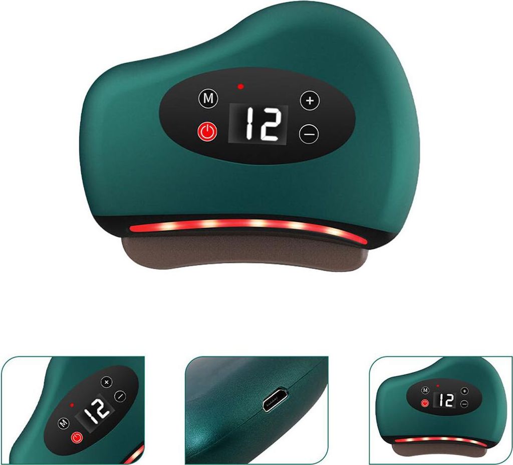 Gesichts und Körpermassagegerät, Gua Sha, Lymphdrainage-Massagegerät, Anti-Falten, Heizung