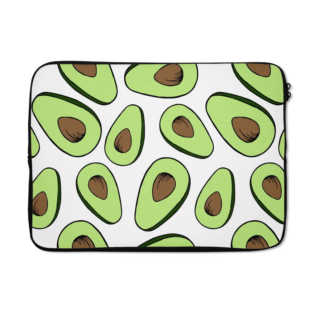 MuchoWow Laptop Hülle 13 Zoll Avocado - Muster - Pastell Laptoptasche - Laptophülle - Sleeve - Rundumschutz