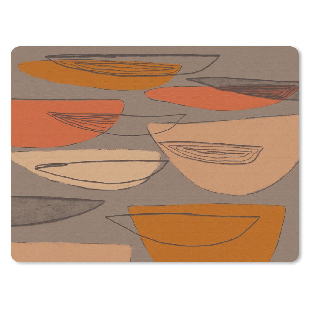 MuchoWow Mauspad Mousepad Abstrakt - Vintage - Formen - Pastell 23x19 cm - Mousepads - Maus Mat - Pad - Mausunterlage - Schreibtischunterlage - M...
