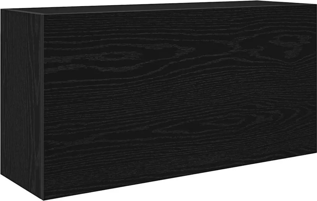 Pensile Bagno Economico Nero 80x25x40 cm - Mobile Parete Legno