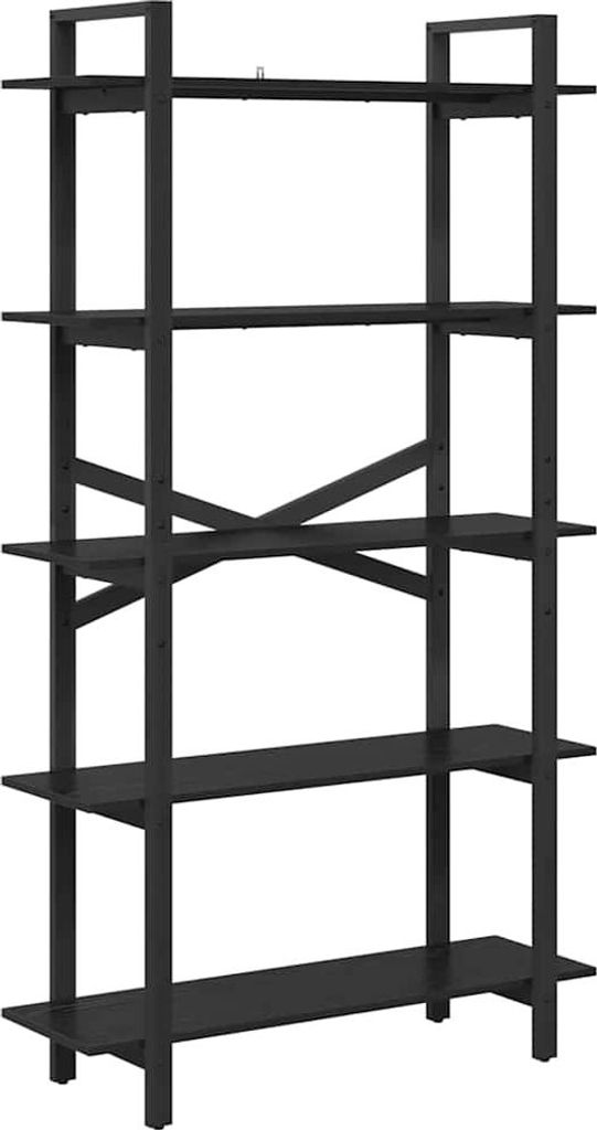 vidaXL Bücherregal Schwarz Eichen-Optik 100 x 33,5 x 178 cm