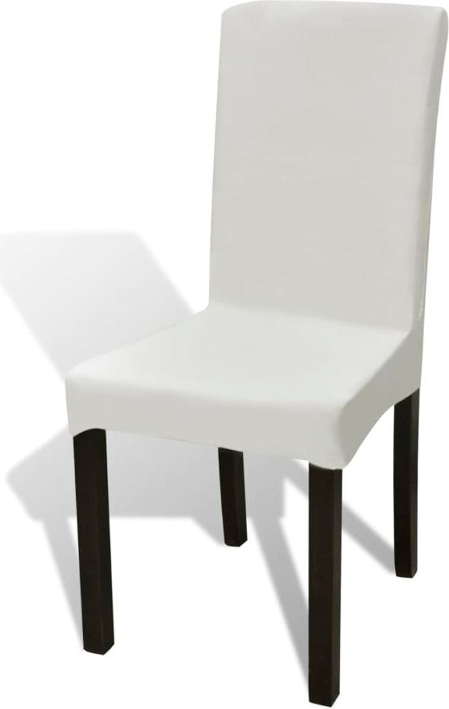 vidaXL Stretch-Stuhlhussen Gerade 4 Stk. Creme