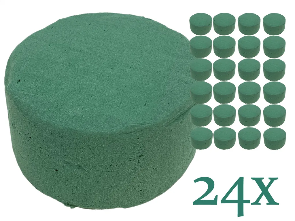 Mousse florale 14 x 7 cm pour maintenir vos fleurs droites - 24 unités