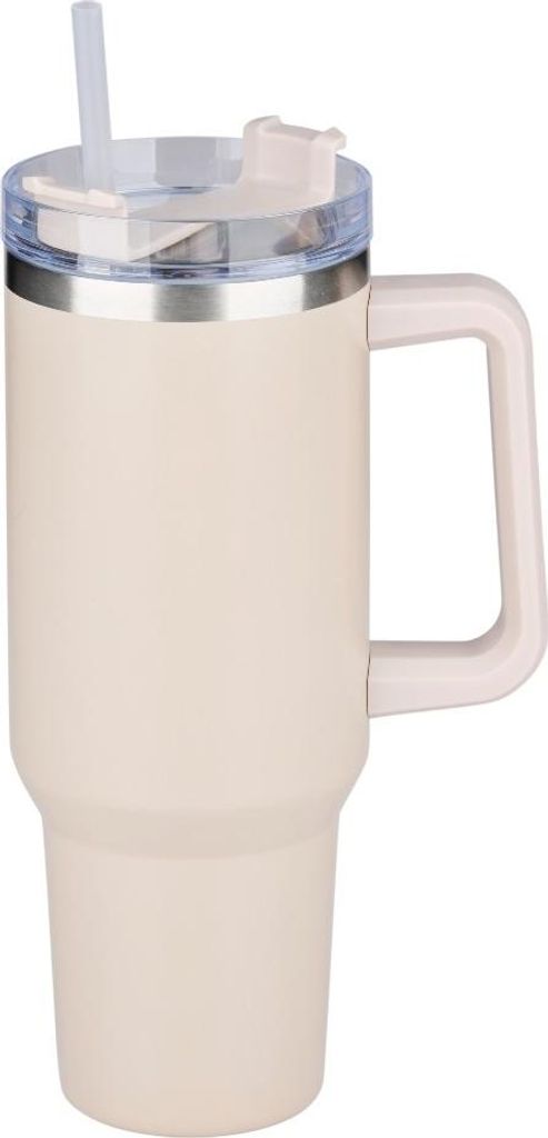 Doppelwandiger Edelstahl-Thermobecher 1,2 l beige Produktbild 