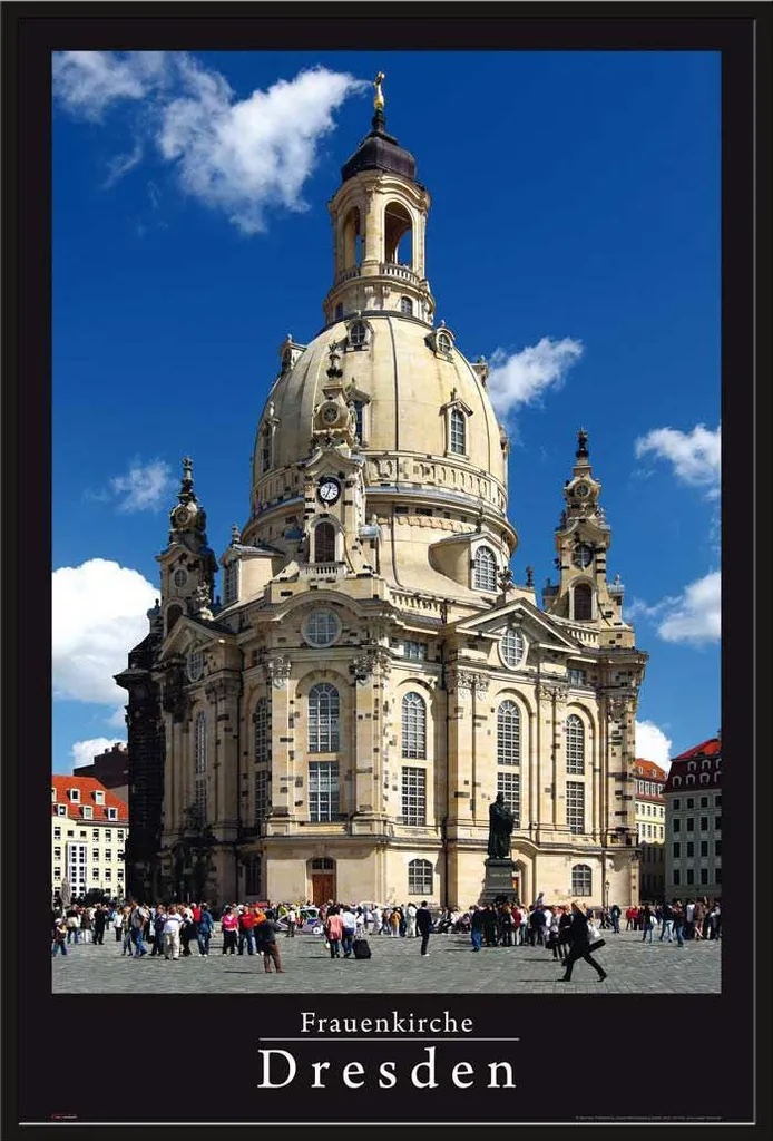 Affiche Dresde Frauenkirche avec Cadre Shinsuke Maxi Noir 61x91,5 cm
