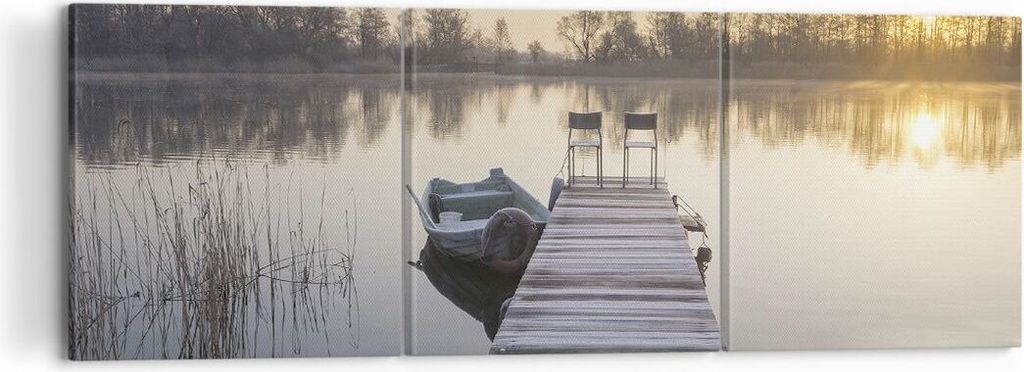 Bild auf Leinwand - Leinwandbild - 3 Teile - Brücke Westen die Sonne - 120x40cm - Wand Bild - Wanddeko - Wandbilder - Leinwanddruck - Bilder - Wan...