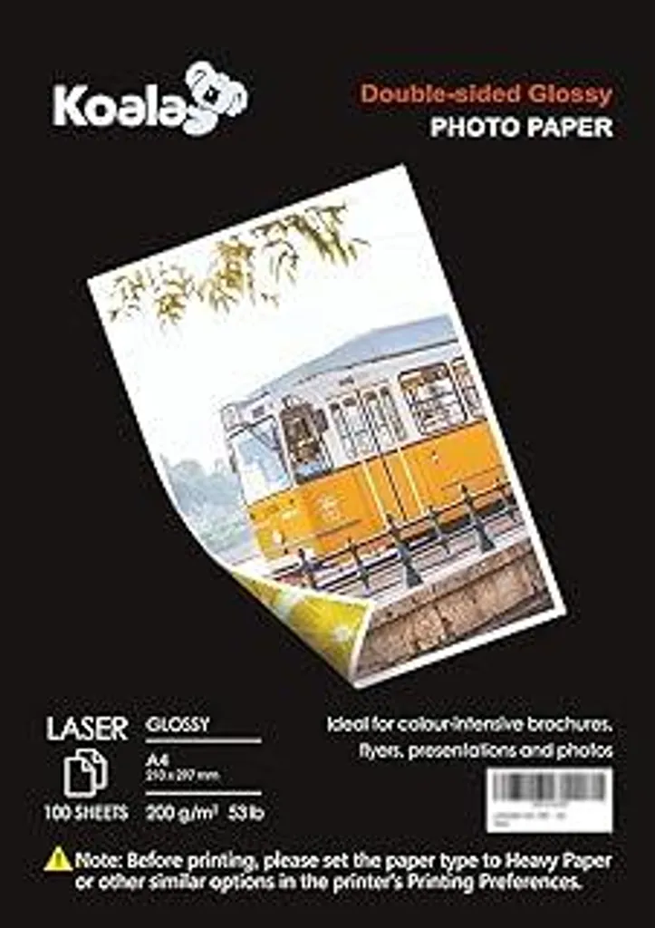 Carta Fotografica Koala A4 200g: Lucida per Stampe Laser d'Elite