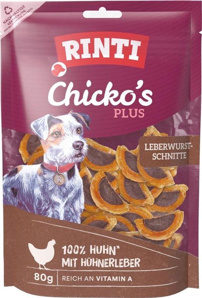 RINTI Chicko Plus Leberwurstschnitten 80g, Snacks, Hund, Produktbild 
