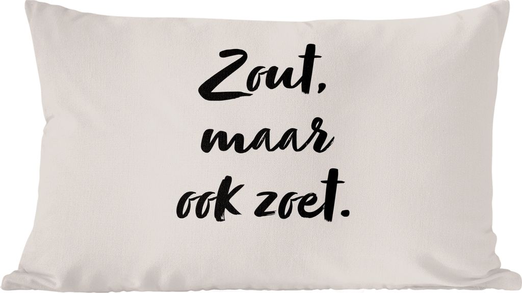 MuchoWow Zierkissen Sofakissen Wohnzimmer Dekokissen 60x40 cm Salzig aber süß - Zitat - Taupe - Kopfkissen - Polster mit Foto