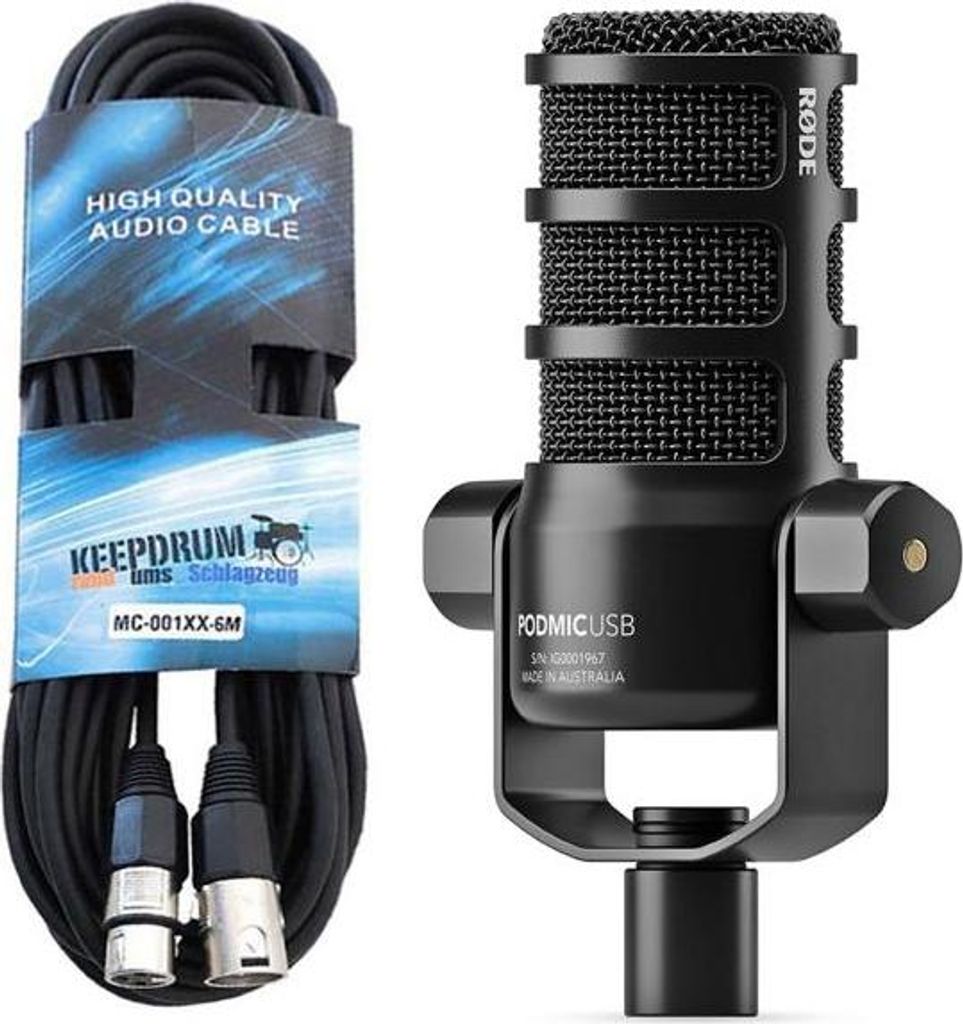 Rode Podmic USB XLR Sprecher-Mikrofon mit Kabel
