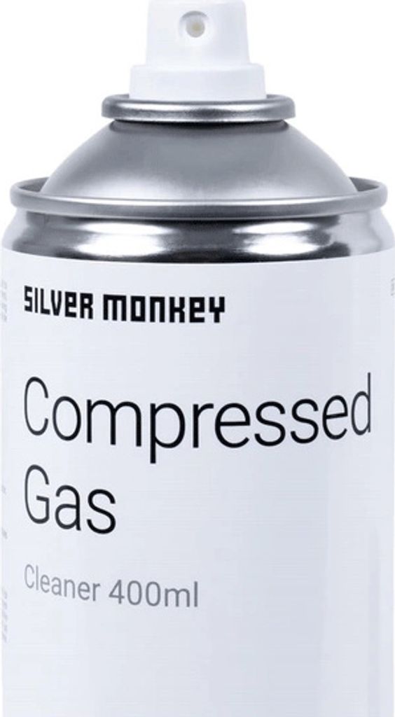 Silver Monkey Druckluft Dose mit Sprühverlängerung 400ml PC Tastatur Gehäuse etc. Reinigung air pressure spare