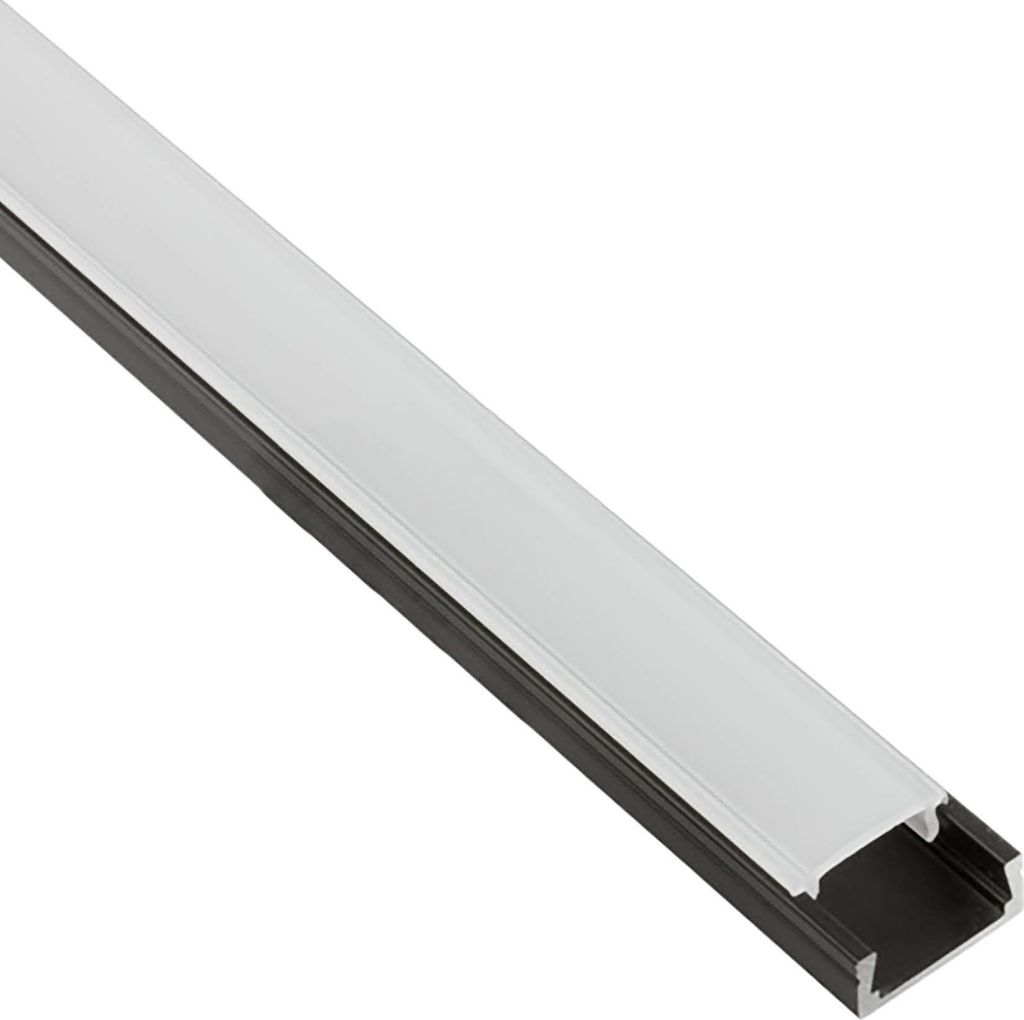 A15 LED Profil Schwarz 1m Abdeckung milky