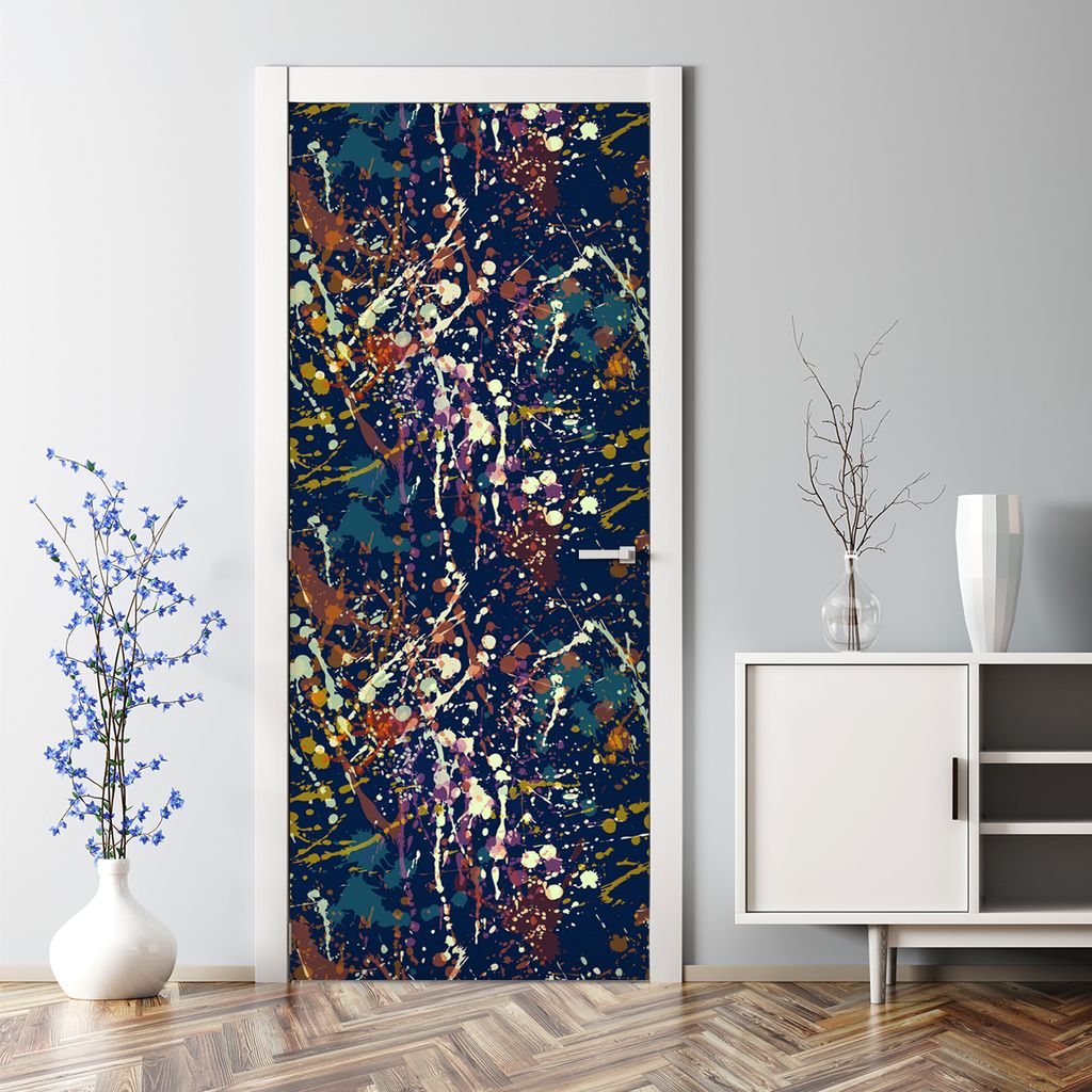 Dekorative Türposter selbstklebend Klebefolie Wandaufkleber Türaufkleber Bunte Abstraktion 85 x 200 cm