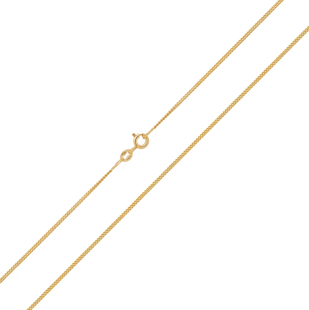Chaine Or Femme pour Pendentif - Maille Courbe 51 cm en Or Jaune 375