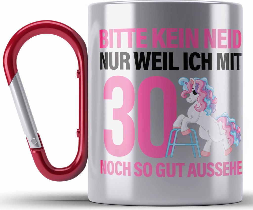 Trendation - 18. Geburtstag Edelstahl Tasse Karabiner Geschenk Mädchen Geschenkidee Lustig Spruch 18 Geschenke Geschenkideen zum 18 Bday 18er Toch...