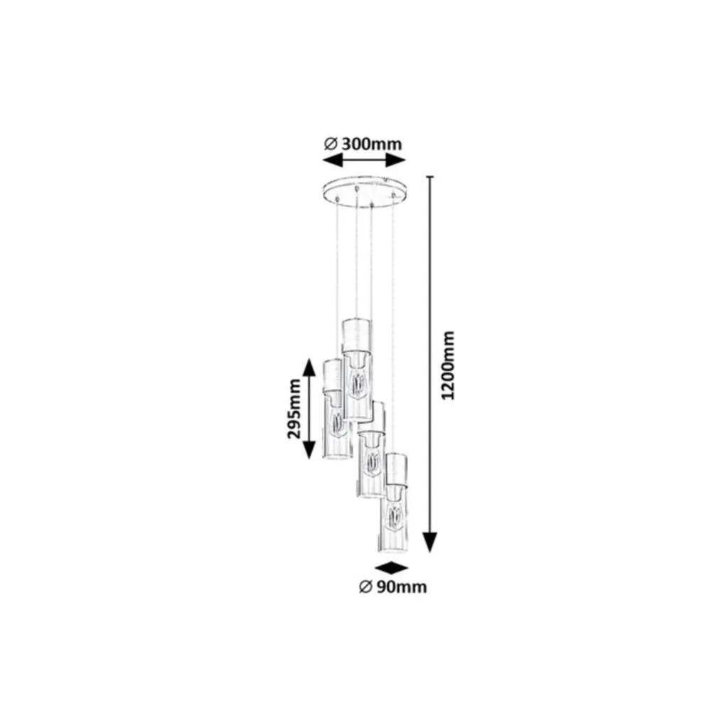 Lustre suspension noir design Ronno 4 sources E27 pour intérieur chic
