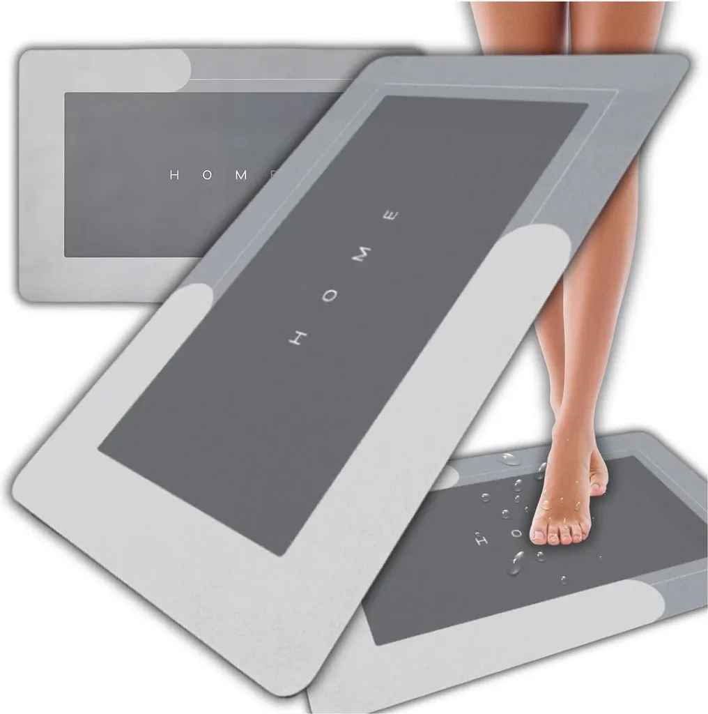 Tappetino Bagno 40x60 Antiscivolo Grigio - Assorbente e Morbido