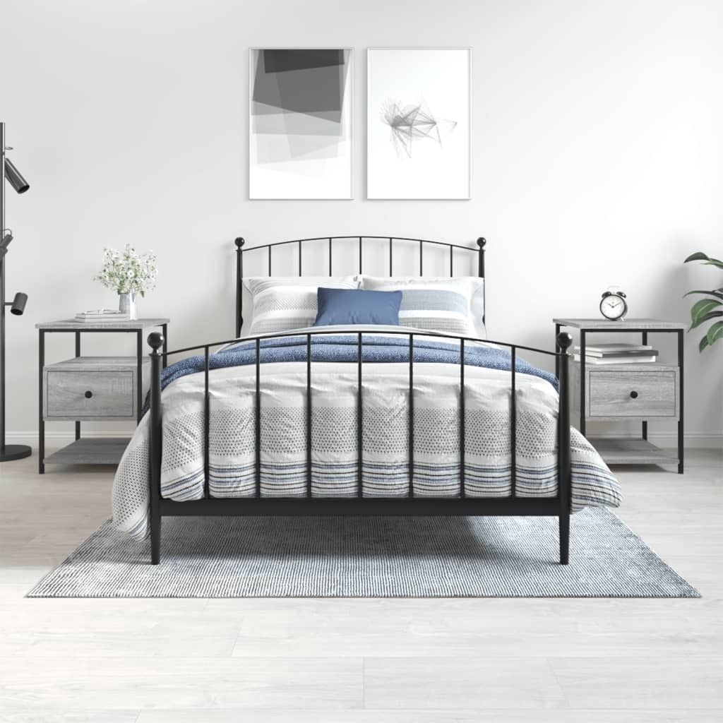 The Living Store Nachttische 2 Stk. Grau Sonoma 40x42x56 cm Holzwerkstoff