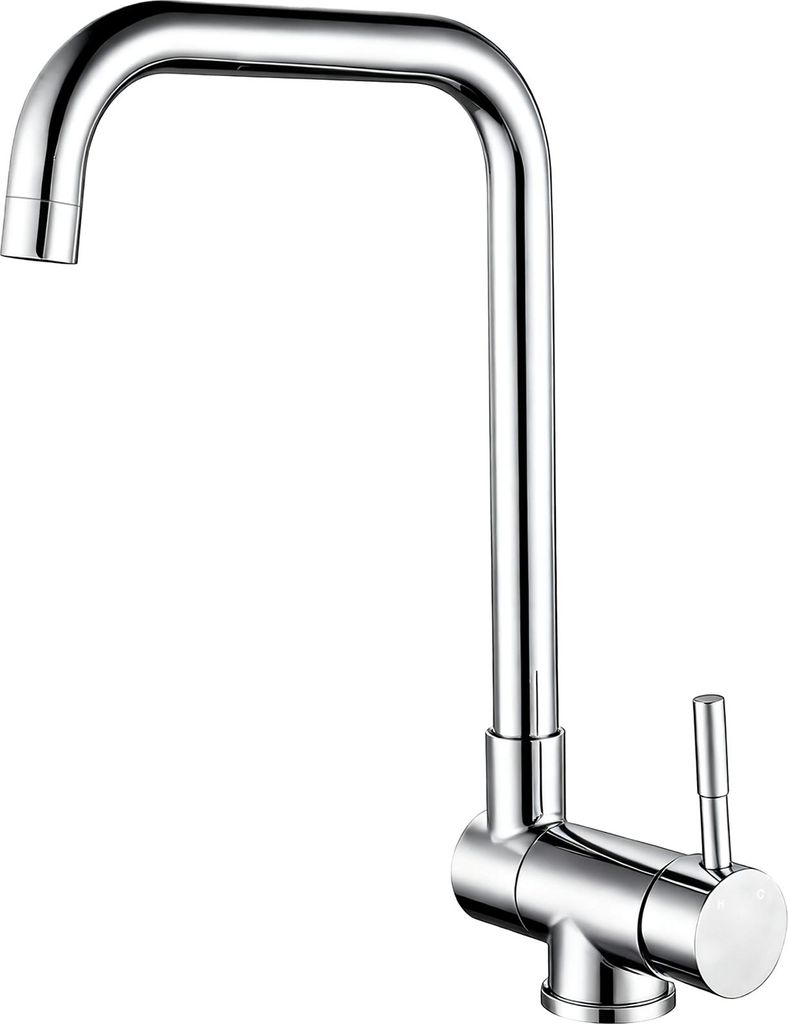 AICA Wasserhahn Doppelfunktion 360° Drehbare Kippbare Chrom Küchenarmatur Wasser mit 304 Edelstahl und Keramikventil Mischbatterie