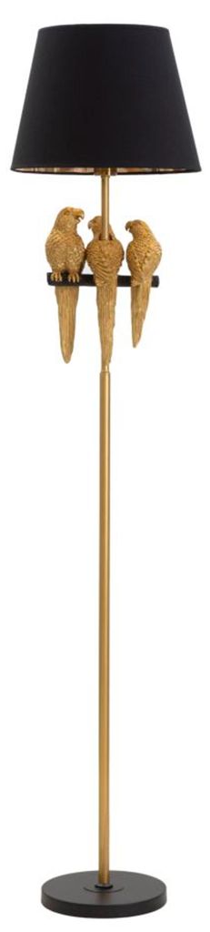 Lampadaire Perroquet - Lampe Sur Pied E27 En Métal Doré Et Image du produit 