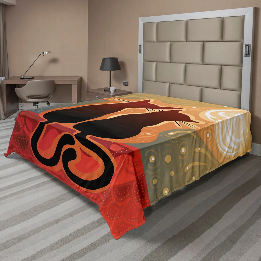 Drap de lit anti-plis et doux, motif chats Luna 266x260 cm vert sauge