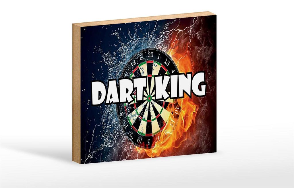 Holzschild Spruch 18x12cm Darts Dart King Wanddeko