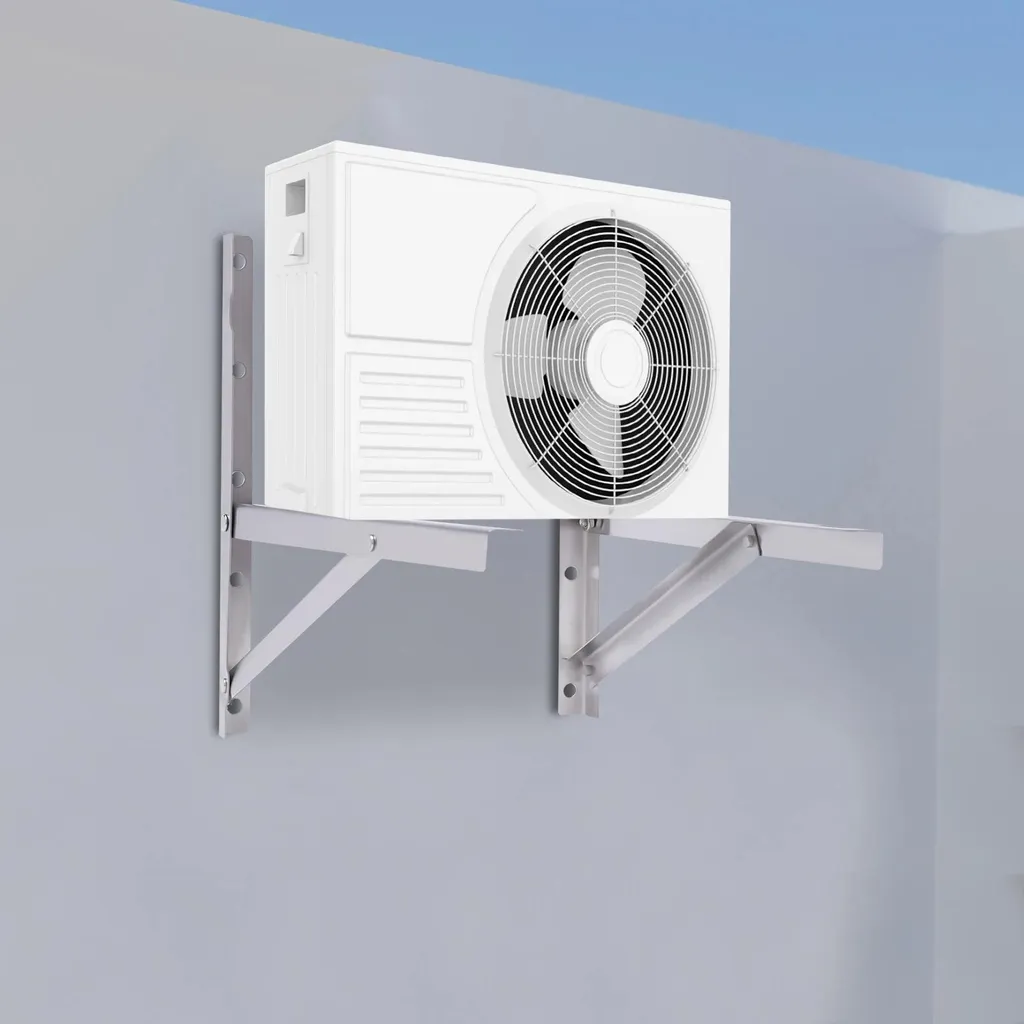 Support climatiseur mural télescopique argenté charge max 200kg