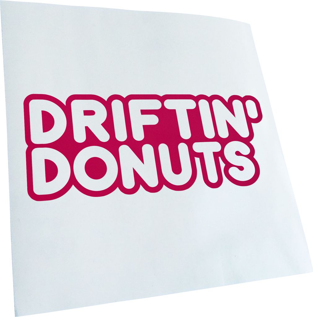 Kiwistar - Autoaufkleber - pink - 30 x 12 cm - Driftin' Donuts - Heckscheibenaufkleber - Aufkleber für Auto Kfz Fahrrad, LKW, Truck Mofa