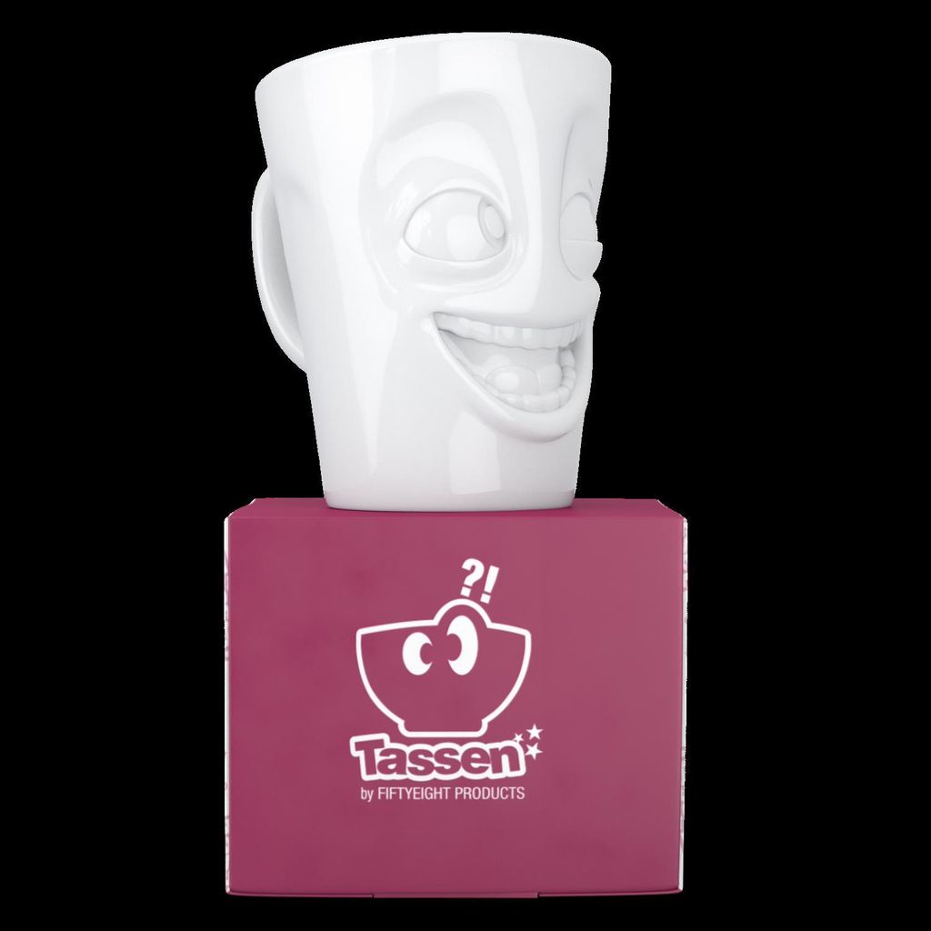FIFTYEIGHT Henkelbecher 350ml - Witzig weiß Produktbild 