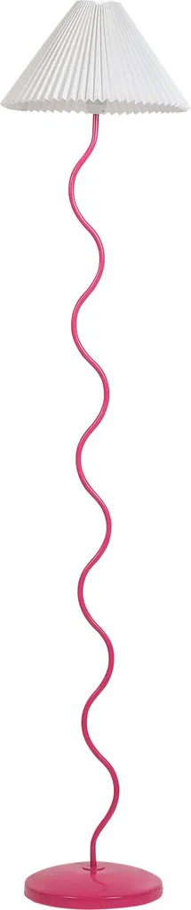 BELIANI Lampadaire Rose et Blanc Rétro - Abat-jour Plié Métal 150cm