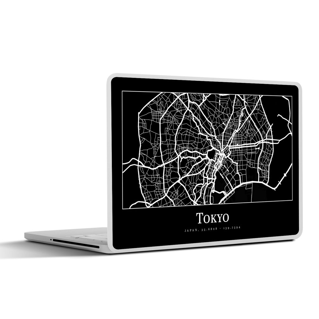 MuchoWow Laptop Aufkleber Sticker Cover Karte - Tokio - Stadtplan - Karte 30x21 cm - Sticker für Laptop - Selbstklebend