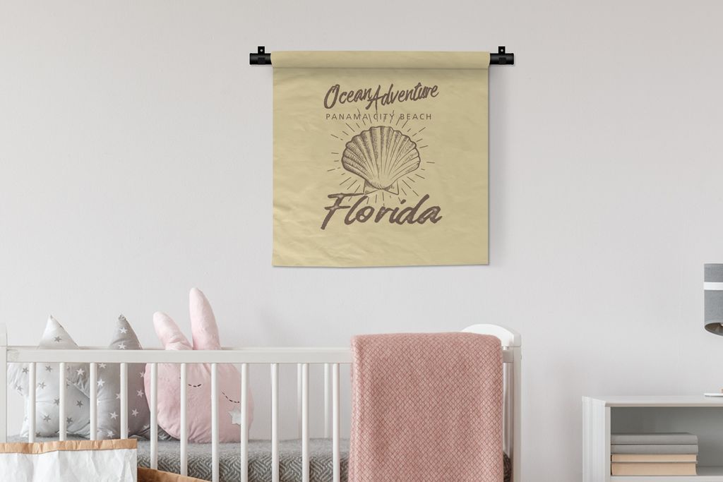 MuchoWow® Wandteppich Wandbehang Muschel - Vintage - Meer Produktbild 