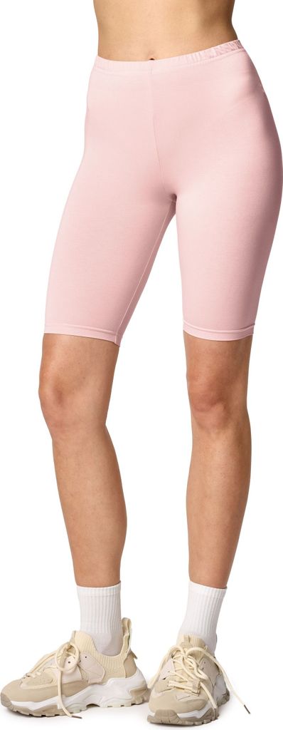 Merry Style Damen Kurze Leggings aus Viskose MS10-145(Puderrosa, XS)