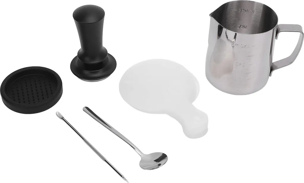 Set Barista Inox 21 Pièces avec Tamper de Précision et Pichet à Mousse
