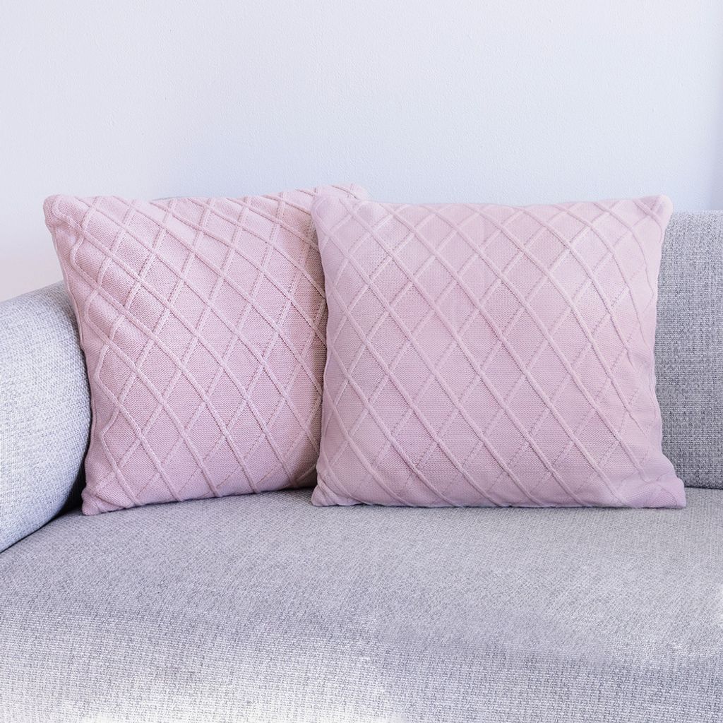 DECCARO Kissenhülle "Diamond", 45 x 45 cm Rosa, 2 Stück
