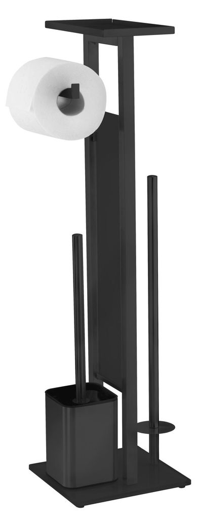 WENKO Stand WC-Garnitur Mod. Debar mit Ablage Schwarz, aus Produktbild 